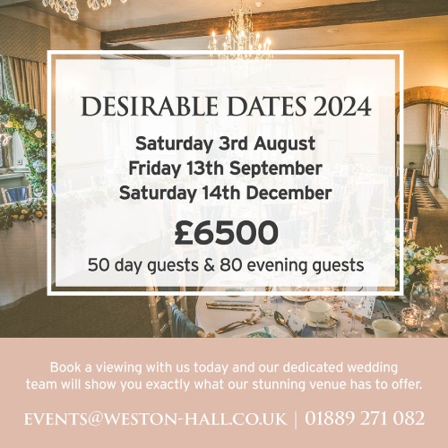 Weston Hall Desirable dates